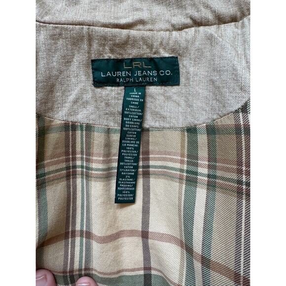 Lauren Jeans Co Quilted Barn Jacket Snap Button Front Pockets‎ Beige - Picture 9 of 12